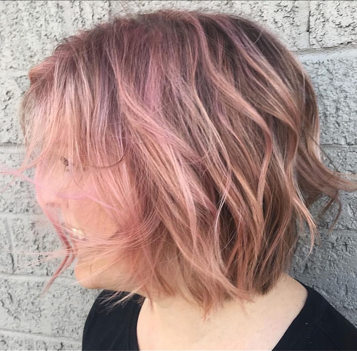 Pastel pink bob
